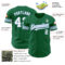 Custom Kelly Green White-Light Blue Authentic Baseball Jersey