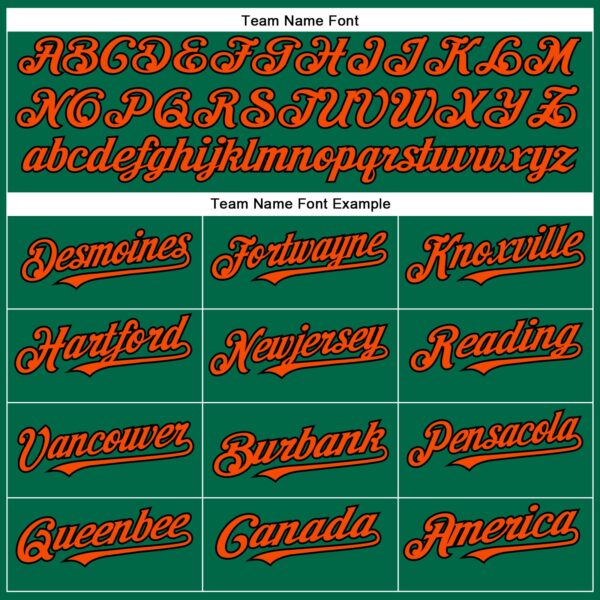 Custom Kelly Green Orange-Black Authentic Baseball Jersey