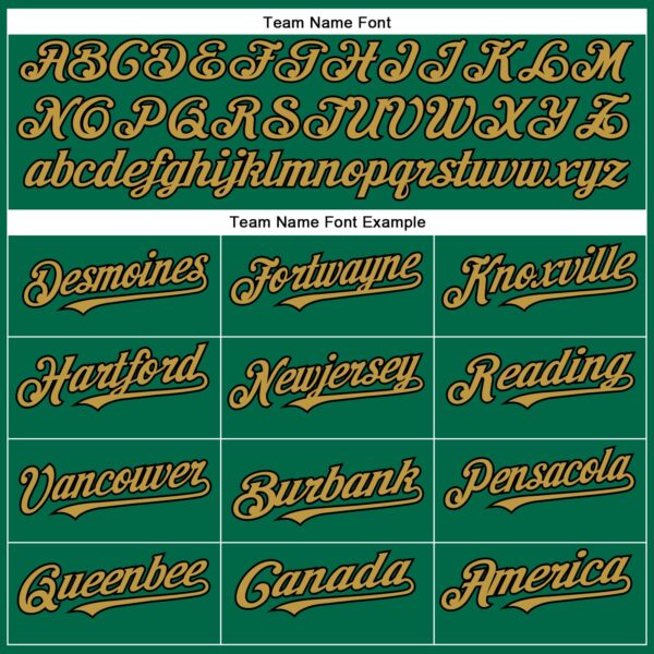 Custom Kelly Green Old Gold-Black Authentic Baseball Jersey