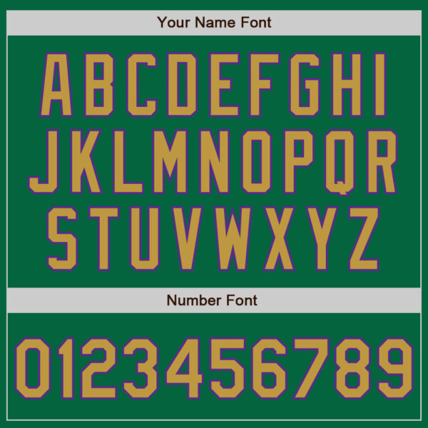 Custom Kelly Green Old Gold-Purple Authentic Baseball Jersey