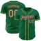 Custom Kelly Green Old Gold-Purple Authentic Baseball Jersey