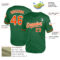 Custom Kelly Green Orange-White Mesh Authentic Throwback Baseball Jersey