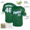 Custom Kelly Green White-Light Blue Mesh Authentic Throwback Baseball Jersey