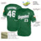 Custom Kelly Green White-Gray Mesh Authentic Throwback Baseball Jersey