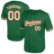 Custom Kelly Green White-Orange Mesh Authentic Throwback Baseball Jersey