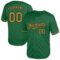Custom Kelly Green Old Gold-Black Mesh Authentic Throwback Baseball Jersey