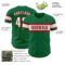 Custom Kelly Green White-Red Authentic Baseball Jersey