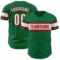 Custom Kelly Green White-Red Authentic Baseball Jersey