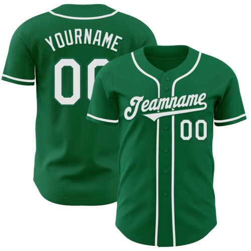 KellyGreen0690 Custom Kelly Green White Authentic Baseball Jersey