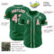 Custom Kelly Green Medium Pink-White Authentic Baseball Jersey
