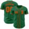 Custom Kelly Green Orange Authentic Baseball Jersey