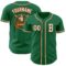Custom Kelly Green White-Orange Authentic Baseball Jersey