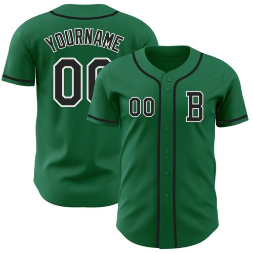 KellyGreen0713_913c8f08-850a-4af2-8d32-b98bd757f67a Custom Kelly Green Black-White Authentic Baseball Jersey