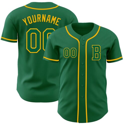 KellyGreen0718_15b2f3b0-111b-4f41-86e6-2901acb7b5a0 Custom Kelly Green Gold Authentic Baseball Jersey