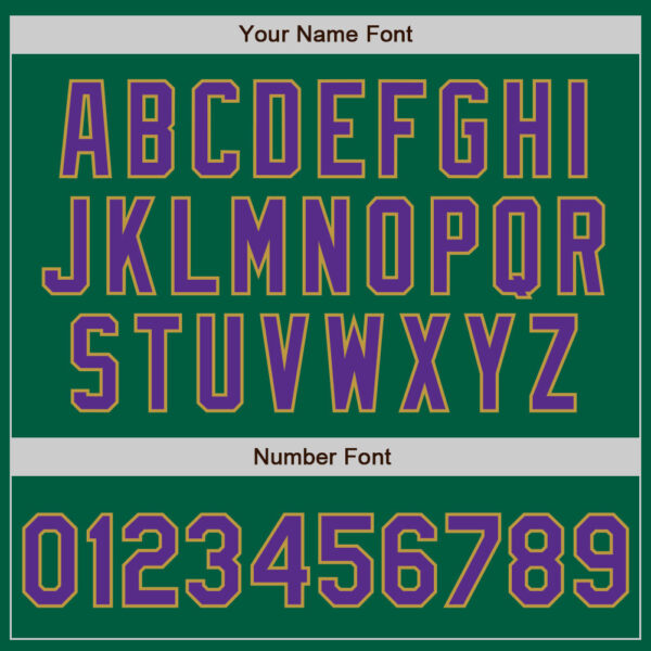 Custom Kelly Green Purple-Old Gold Authentic Baseball Jersey