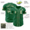 Custom Kelly Green Cream Authentic Baseball Jersey
