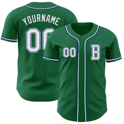 KellyGreen0729_029eb725-aa00-4039-88fe-2e8fdaa3f1a2 Custom Kelly Green White-Royal Authentic Baseball Jersey