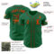 Custom Kelly Green Orange-Black Authentic Baseball Jersey