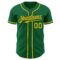 Custom Kelly Green Gold Authentic Baseball Jersey