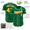 Custom Kelly Green Yellow-White Authentic Baseball Jersey