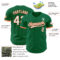 Custom Kelly Green White-Orange Authentic Baseball Jersey