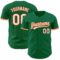 Custom Kelly Green White-Orange Authentic Baseball Jersey