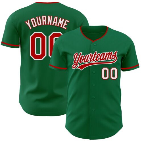 KellyGreen0769_030f0bb7-d6af-4a70-9af0-b9acde50c423 Custom Kelly Green Red-White Authentic Baseball Jersey