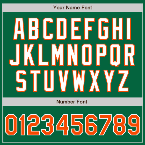 Custom Kelly Green Orange-White Authentic Baseball Jersey