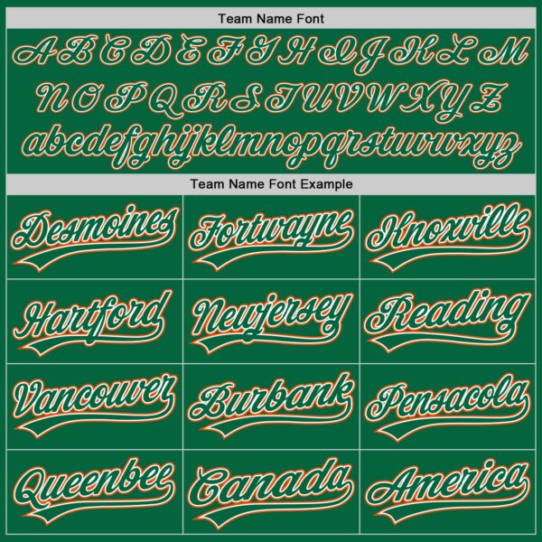 Custom Kelly Green White-Orange Authentic Baseball Jersey