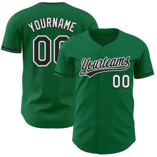 KellyGreen0772_bba88563-5966-4505-841c-ba6ca4bb88f4 Custom Kelly Green Black-White Authentic Baseball Jersey
