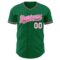 Custom Kelly Green Pink-White Authentic Baseball Jersey