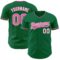 Custom Kelly Green Pink-White Authentic Baseball Jersey