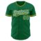 Custom Kelly Green White-Gold Authentic Baseball Jersey