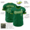 Custom Kelly Green White-Gold Authentic Baseball Jersey