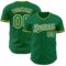 Custom Kelly Green White-Gold Authentic Baseball Jersey