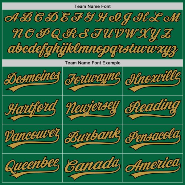 Custom Kelly Green Old Gold-Black Authentic Baseball Jersey