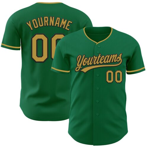 KellyGreen0777_f1dc9cf0-5427-4d8e-b635-274a22bdcb8a Custom Kelly Green Old Gold-Black Authentic Baseball Jersey