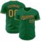 Custom Kelly Green Old Gold-Black Authentic Baseball Jersey