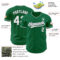 Custom Kelly Green White-Gray Authentic Baseball Jersey