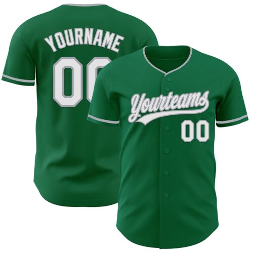 KellyGreen0778_27df7819-d73c-4fba-9982-dbbb339fbc26 Custom Kelly Green White-Gray Authentic Baseball Jersey
