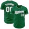 Custom Kelly Green White-Gray Authentic Baseball Jersey
