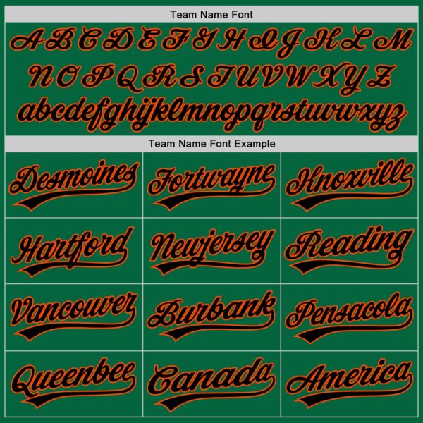 Custom Kelly Green Black-Orange Authentic Baseball Jersey