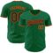 Custom Kelly Green Black-Orange Authentic Baseball Jersey