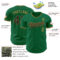 Custom Kelly Green Black-Old Gold Authentic Baseball Jersey