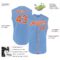 Custom Light Blue Orange-White Authentic Sleeveless Baseball Jersey