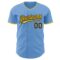Custom Light Blue Yellow-Navy Authentic Baseball Jersey