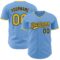 Custom Light Blue Yellow-Navy Authentic Baseball Jersey