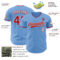 Custom Light Blue Red-White Authentic Baseball Jersey