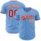 Custom Light Blue Red-White Authentic Baseball Jersey