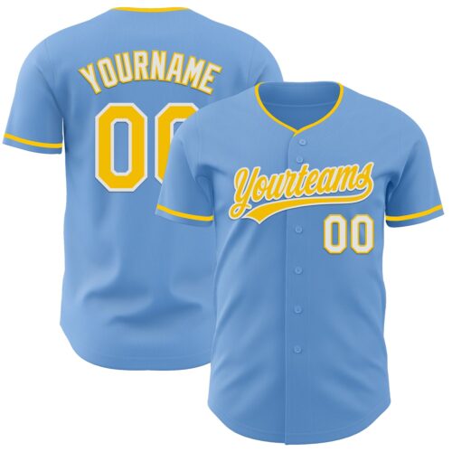 LightBlue0890_83ccea7f-a9b2-4e2e-ac9d-a50818982667 Custom Light Blue Yellow-White Authentic Baseball Jersey